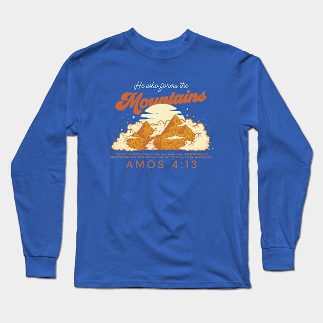 Beautiful Bible Verse Mountains Nature Lover Long Sleeve T-Shirt by Tip Top Tee's